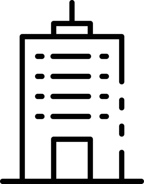 Вежа Будівля Пам Ятник Значок Контурному Стилі — стоковий вектор