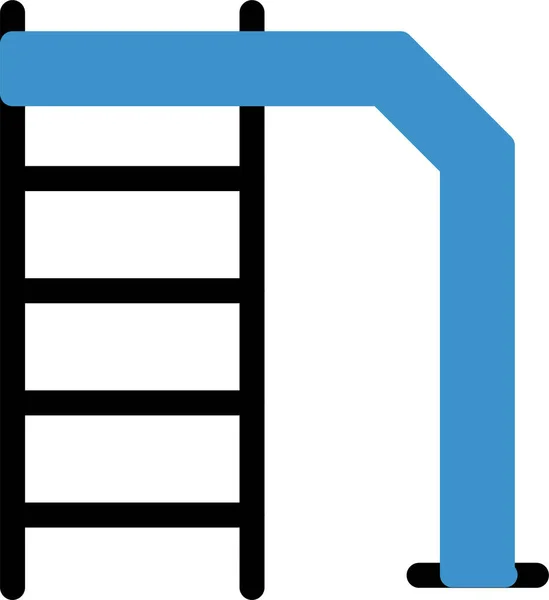 Ladder Zwembad Pictogram Platte Stijl — Stockvector