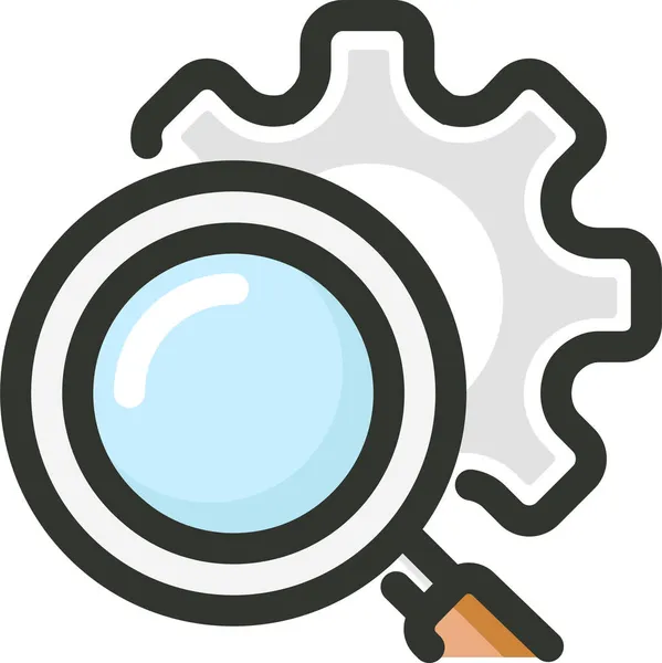 Engine Optimization Search Icon Filled Outline Style — Stock Vector