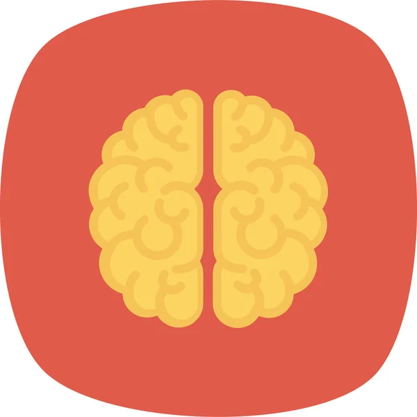 Brain Learning Think Icon Icon Flat Style — Stock Vector