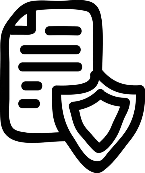 手绘式防病毒锁保护图标 — 图库矢量图片