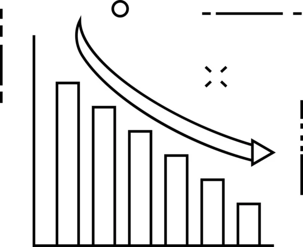 Gráfico Gráfico Ícone Crescimento Estilo Esboço — Vetor de Stock