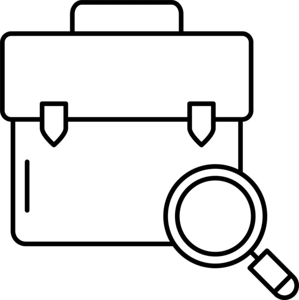 Bolso Maletín Encontrar Icono Estilo Del Esquema — Vector de stock