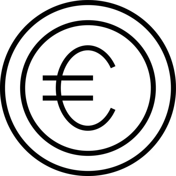 Euro Dinero Moneda Icono — Vector de stock