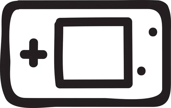 Kontroll Játék Gamepad Ikon Kézzel Rajzolt Stílusban — Stock Vector