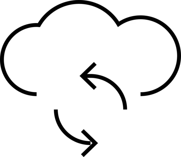 Ikona Odświeżania Chmurze Stylu Outline — Wektor stockowy