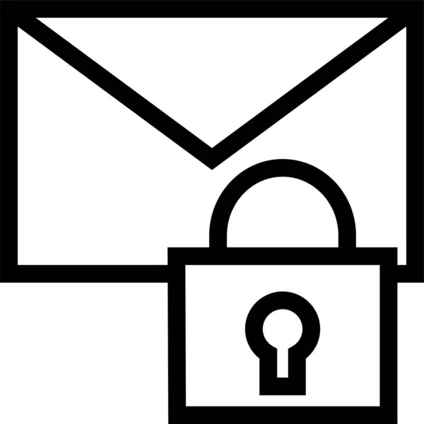 Icono Bloqueo Sobre Correo Electrónico Estilo Esquema — Vector de stock