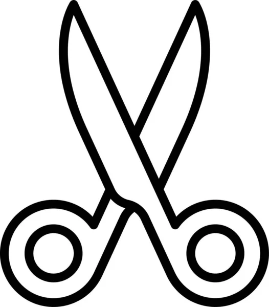 Значок Різання Ножиць Ручної Роботи Стилі Контур — стоковий вектор