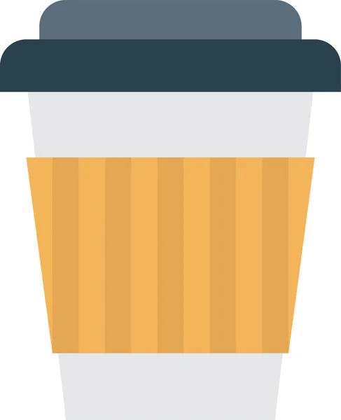 Kaffe Cappuchino Kopp Ikon Platt Stil — Stock vektor