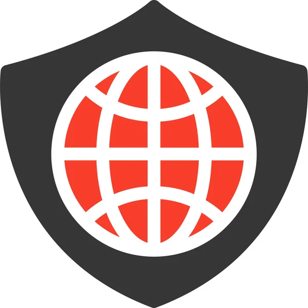 Icono Seguridad Global Estilo Sólido — Vector de stock