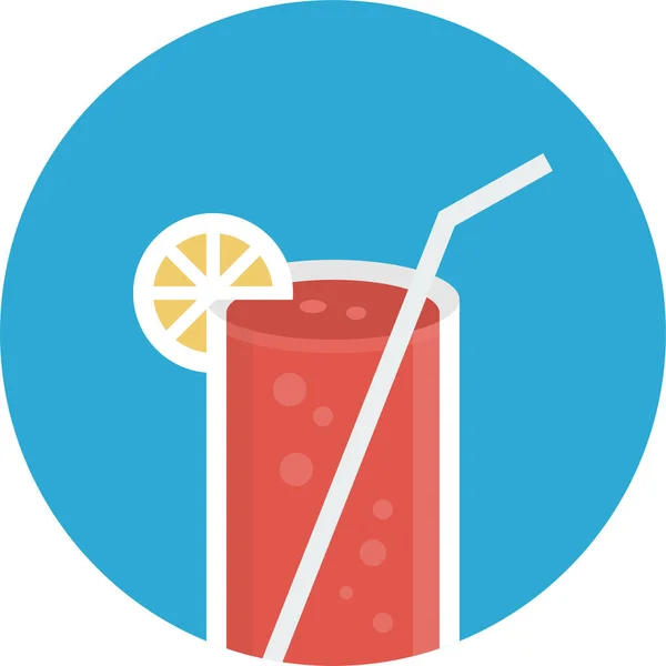 Alcohol Cocktail Drink Icon Flat Style — Stock Vector