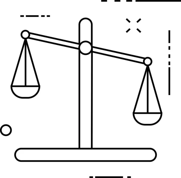 Equilíbrio Ícone Lei Justiça Estilo Esboço —  Vetores de Stock