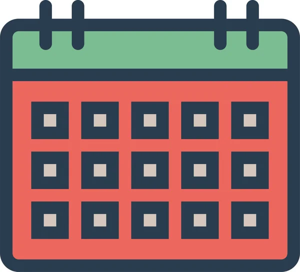 Appuntamento Calendario Data Icona Stile Contorno Riempito — Vettoriale Stock