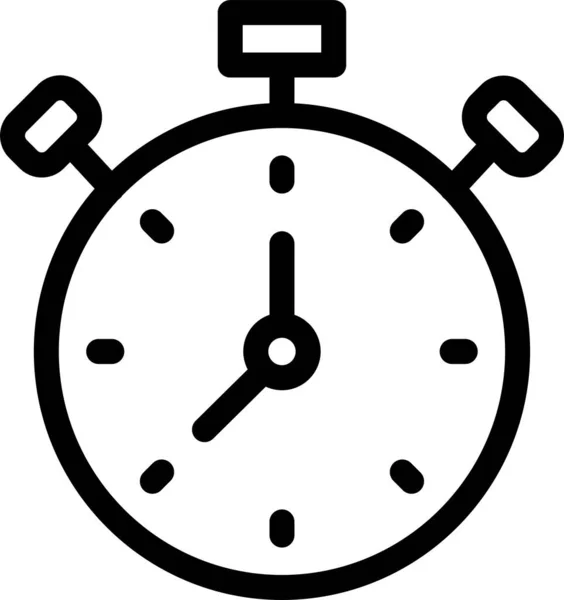 Alarm Bell Clock Icon Outline Style — Stock Vector