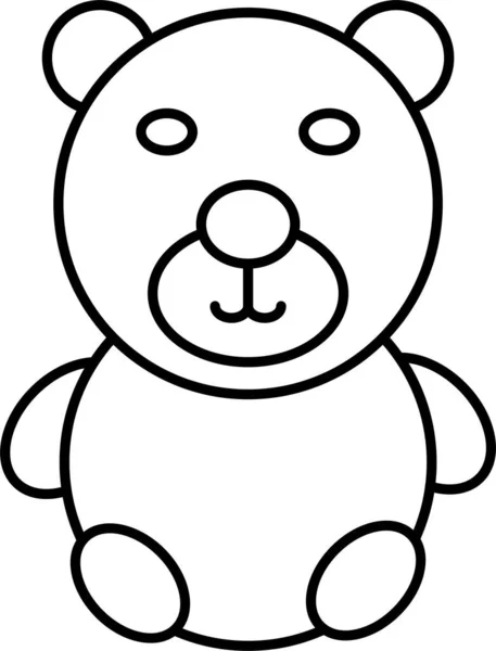 Oso Juguete Peluche Icono — Archivo Imágenes Vectoriales