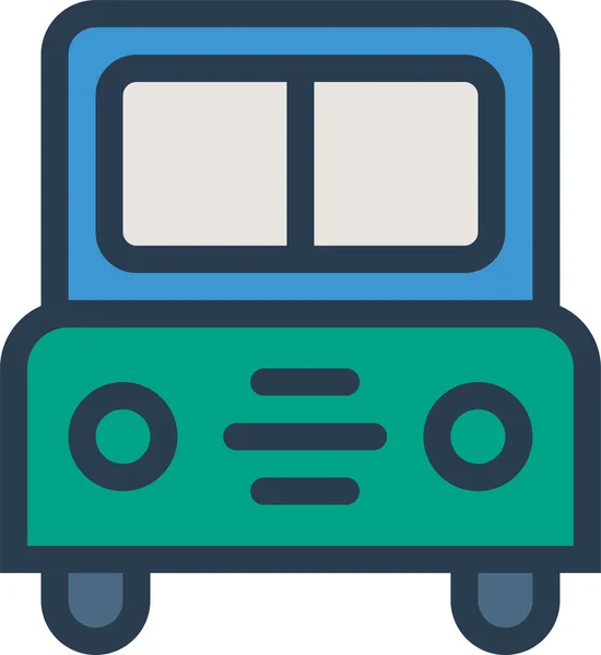Autobus Publiczny Ikona Stylu Wypełniony Zarys — Wektor stockowy