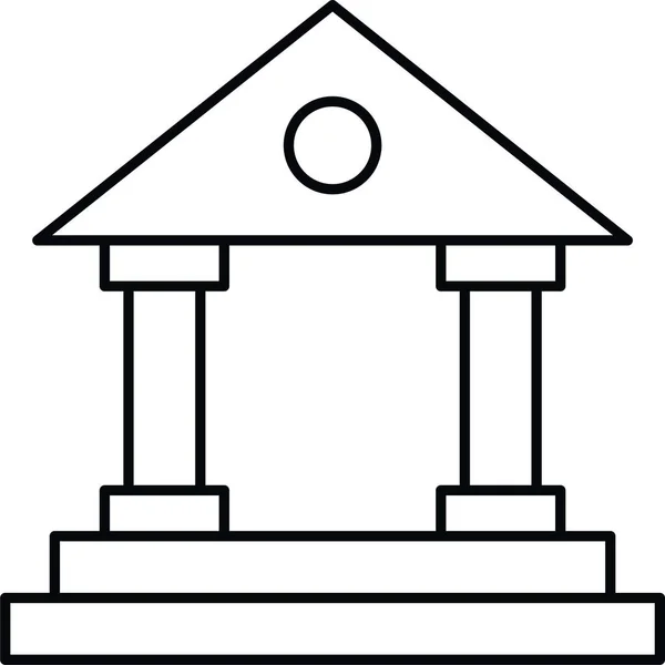 Bank Building Education Icon Outline Style — Stock Vector