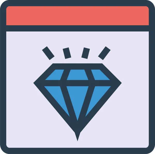 Icono Internet Finanzas Diamantes Estilo Contorno Lleno — Vector de stock