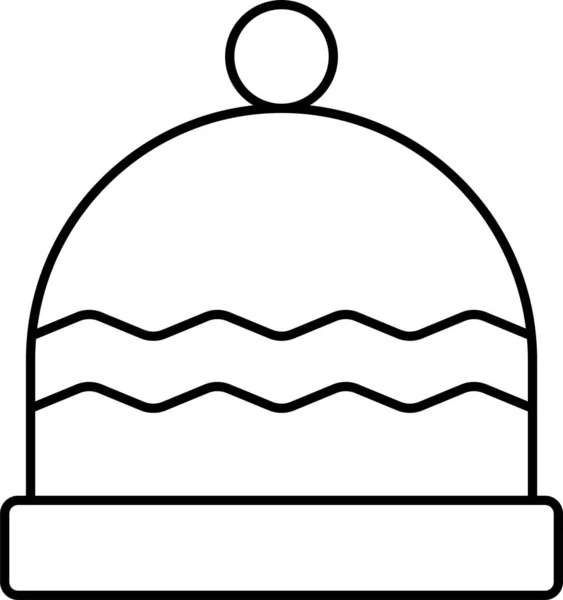 Beanie Cap Hut Symbol Outline Stil — Stockvektor