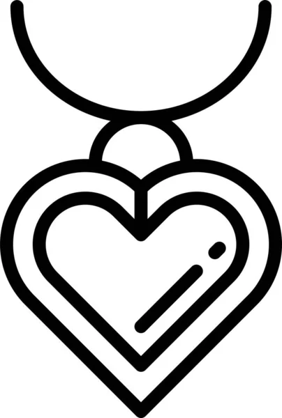 Corazón Icono Medallón Joyería Estilo Esquema — Archivo Imágenes Vectoriales