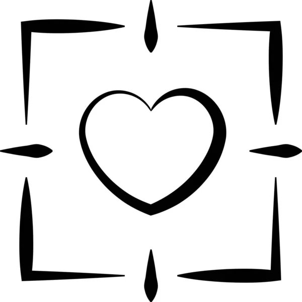 Favorit Hjärta Kärlek Ikon Kontur Stil — Stock vektor