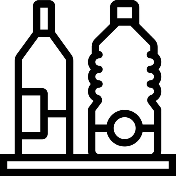 Ikon Botol Bir Alkohol Dalam Gaya Outline - Stok Vektor