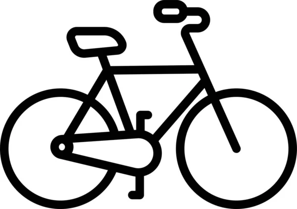 Fiets Voertuig Oefening Pictogram Grote Lijnen — Stockvector