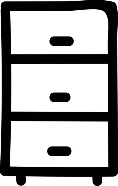 Cajas Cajones Icono Del Gabinete Estilo Dibujado Mano — Archivo Imágenes Vectoriales