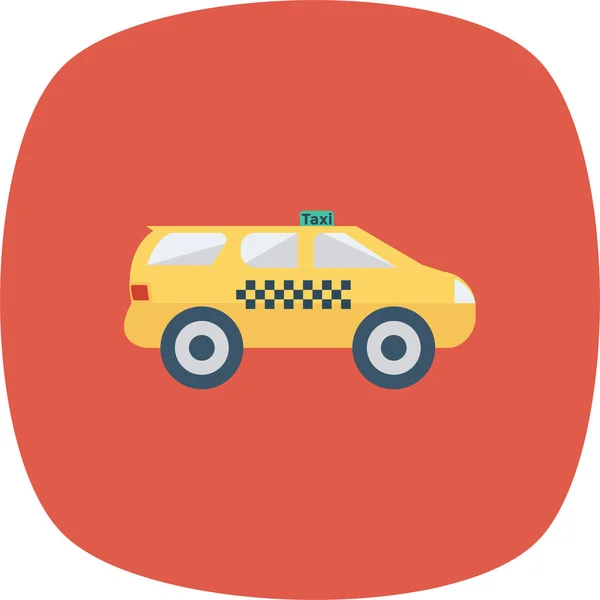 Auto Taxi Pictogram Platte Stijl — Stockvector