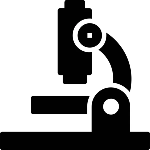 实验室显微镜研究图标实心风格 — 图库矢量图片