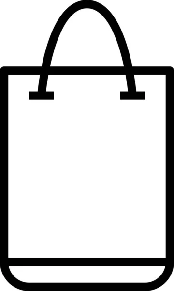 Shopping Bag Icona Shopper Stile Contorno — Vettoriale Stock