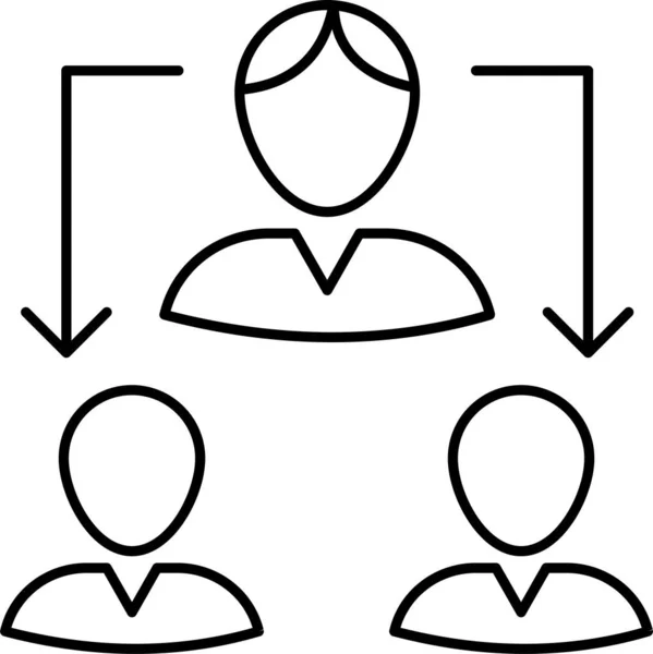 Ikona Skupiny Zaměstnanců Připojení Stylu Osnovy — Stockový vektor