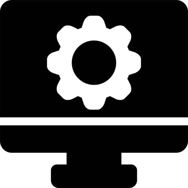 Ikona Ovládacího Prvku Počítače Pevném Stylu — Stockový vektor
