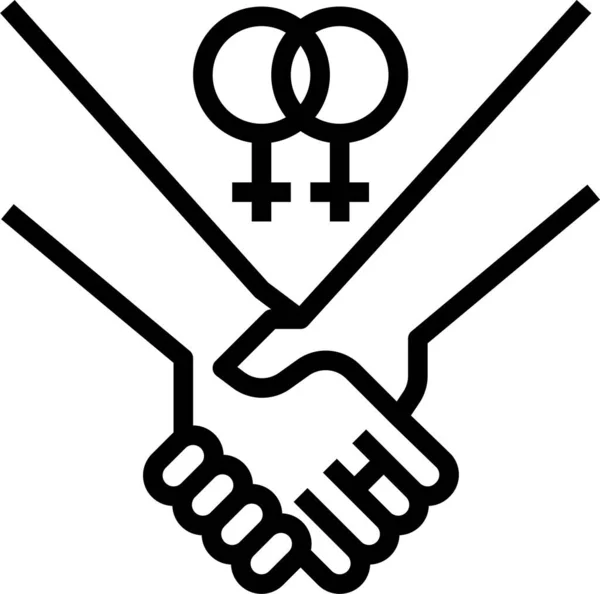 Homosexual Relationship Marriage Icon Outline Style — Stock Vector