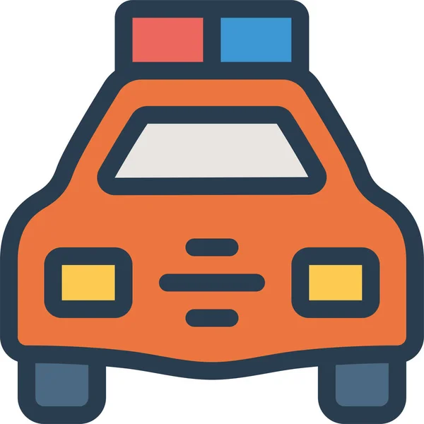 汽车警察公共图标充填 轮廓风格 — 图库矢量图片