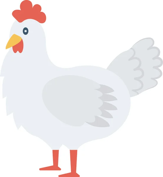 フラットスタイルでの動物性の鶏フライアイコン — ストックベクタ