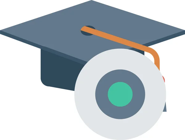 Disk Education Graduation Icon Flat Style — Stock Vector