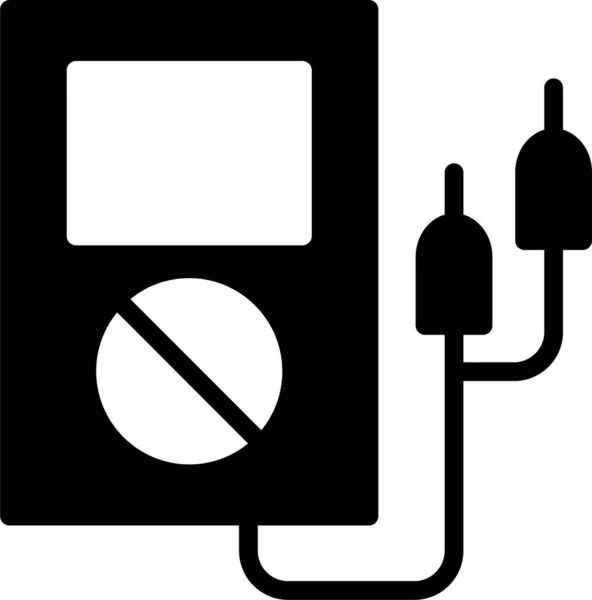 Icône Compteur Mesure Câble Style Solide — Image vectorielle