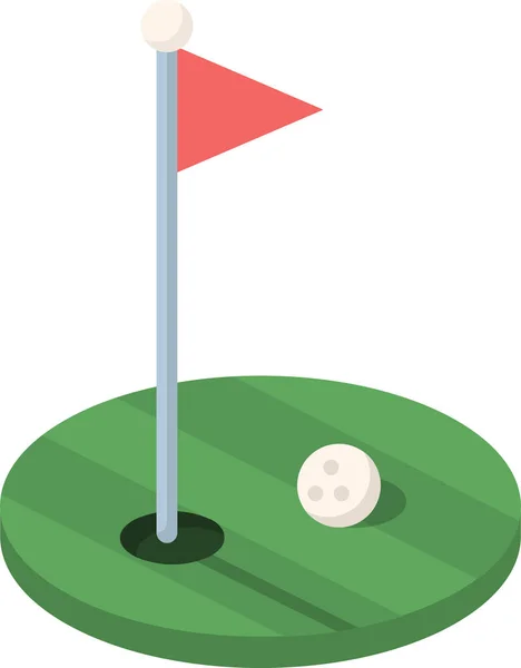 Ícone Jogos Bola Golfe Estilo Isométrico — Vetor de Stock