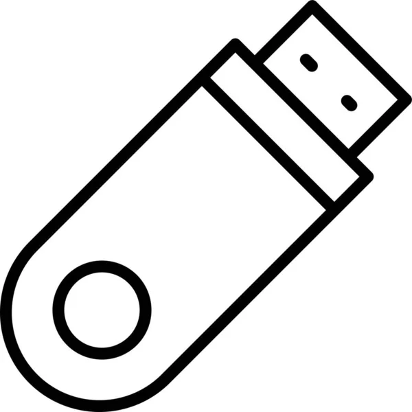 Flash Drive Pendrive Icon Outline Style — стоковый вектор