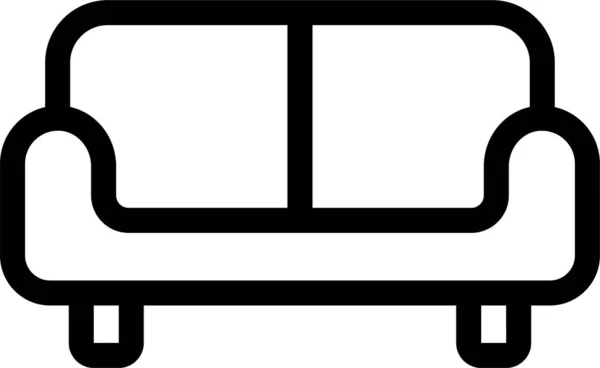 Židle Nábytek Domácí Ikona Obrysu Stylu — Stockový vektor