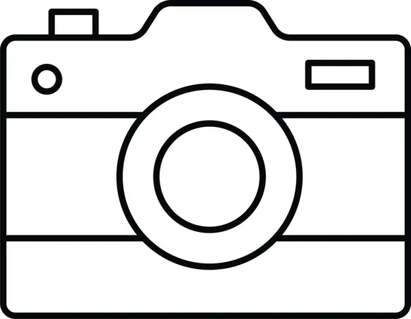 Camera Vast Leggen Lens Pictogram Omtrek Stijl — Stockvector