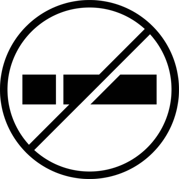 Cigarette Nosmokingsign Prohibited Icon Solid Style — Stock Vector