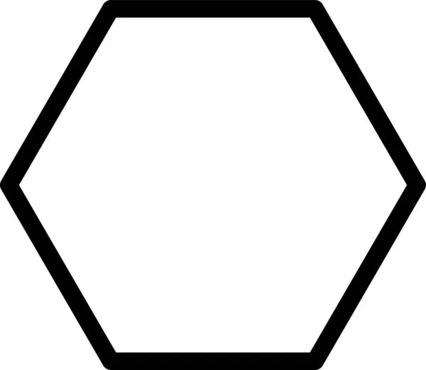 Géométrie Icône Contour Hexagonal Dans Style Contour — Image vectorielle