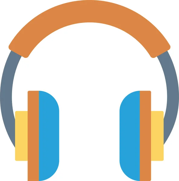 Audio Earphone Headphone Icon Flat Style — Stock Vector