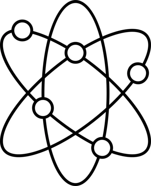 Atomorbit Symbol Umrissstil — Stockvektor