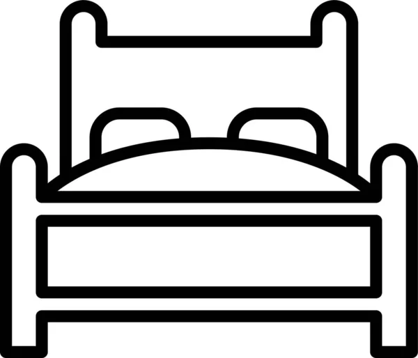 Иконка Спальни Постельного Режима Стиле Абриджа — стоковый вектор