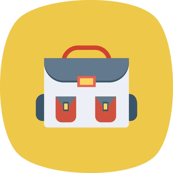 Bag College Moneybag Icon Flat Style — Stock Vector