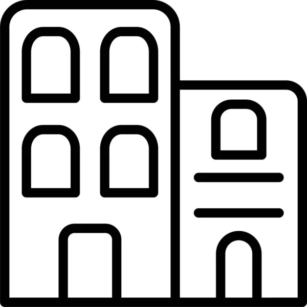 Wohnungsbau Ikone Umriss Stil — Stockvektor