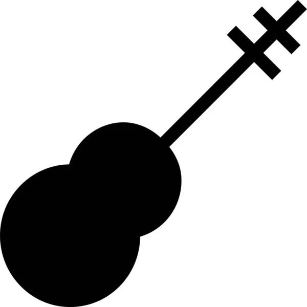 Ikona Instrumentu Gitary Audio Solidnym Stylu — Wektor stockowy